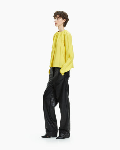 _MALLONI Camicia con plissè GIALLO