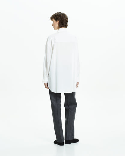 _MALLONI Camicia oversize con ricamo astratto BIANCO