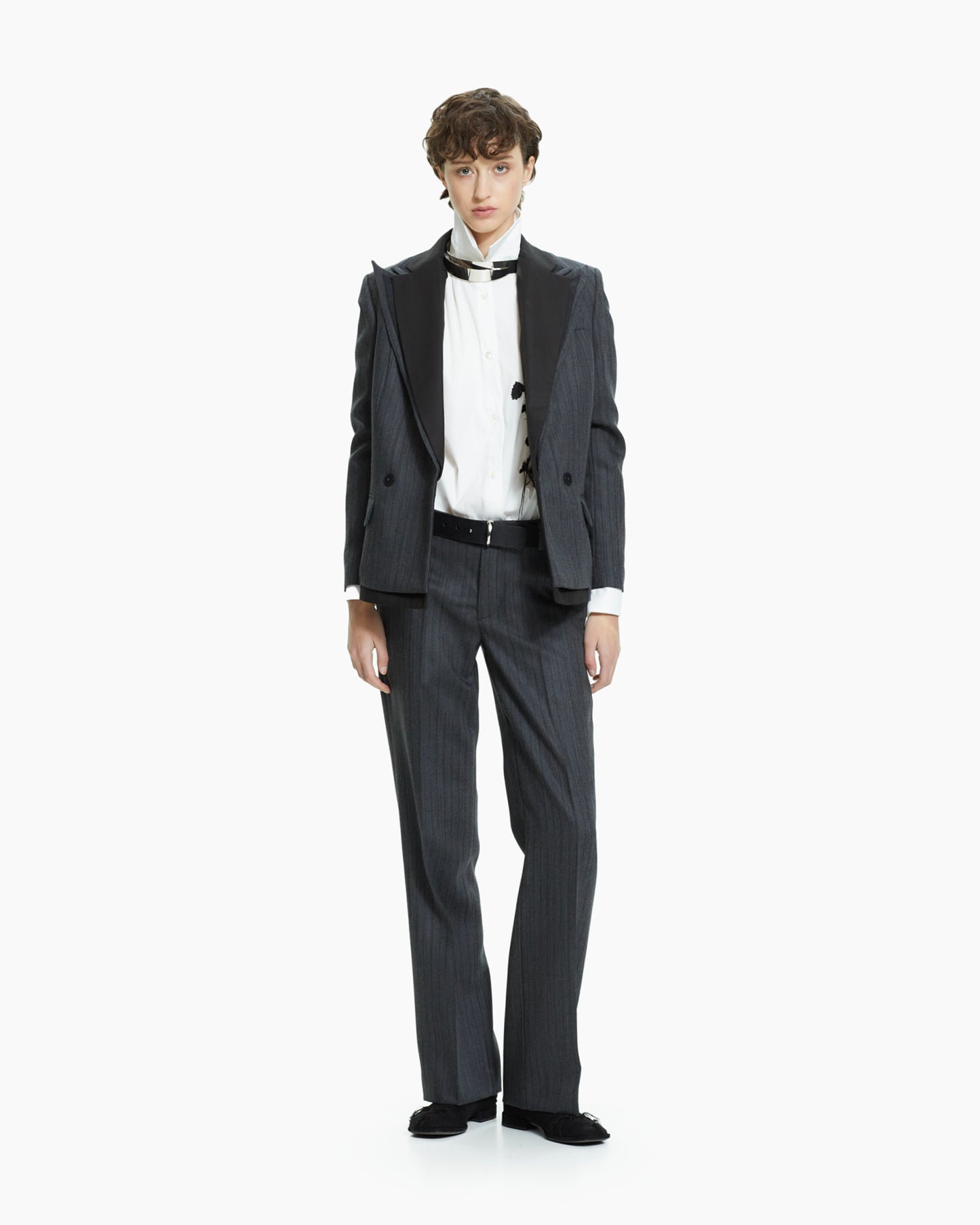 _MALLONI Camicia oversize con ricamo astratto BIANCO