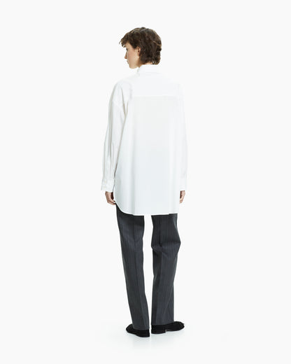 _MALLONI Camicia oversize con ricamo astratto BIANCO
