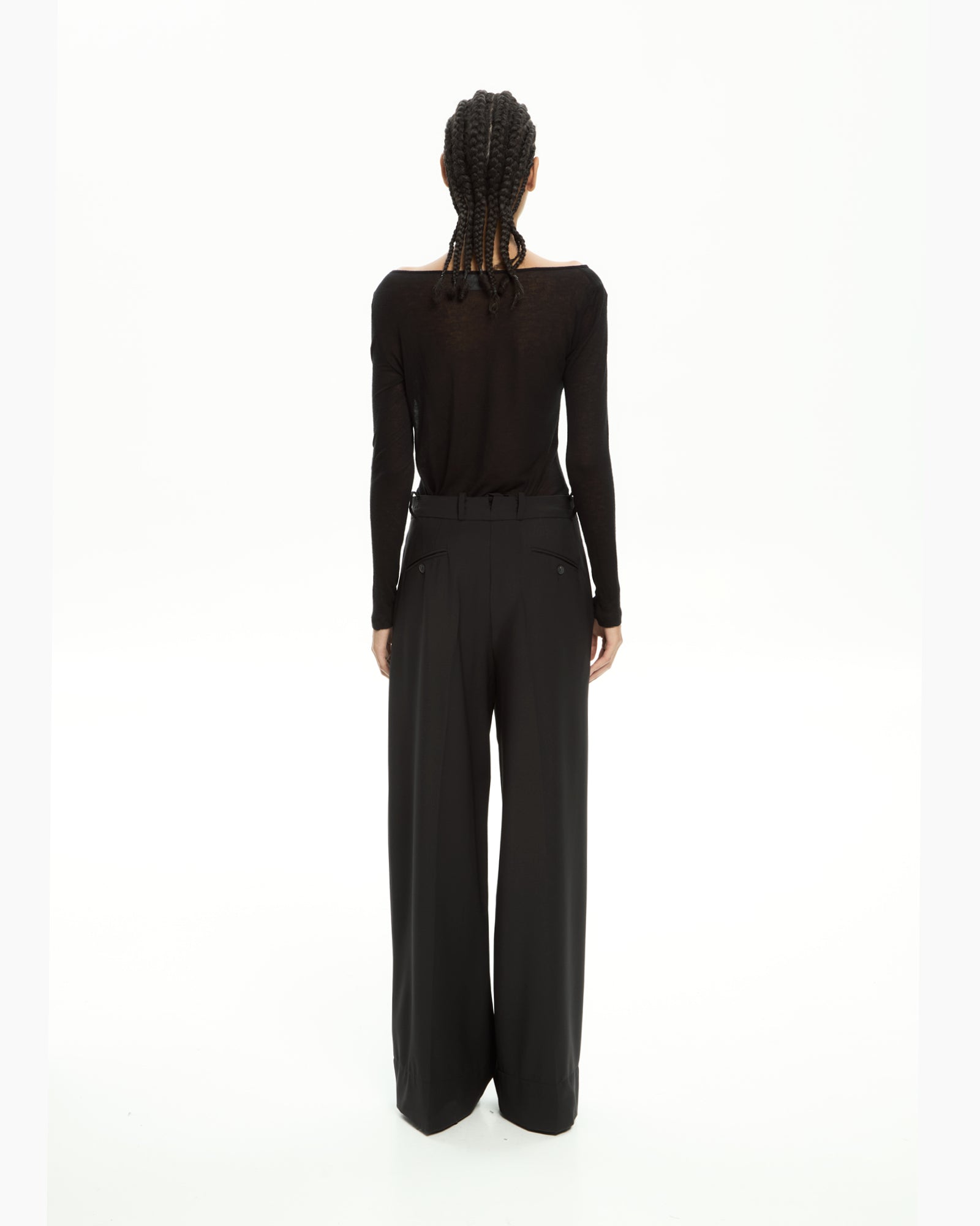 _MALLONI Pantaloni a gamba ampia NERO