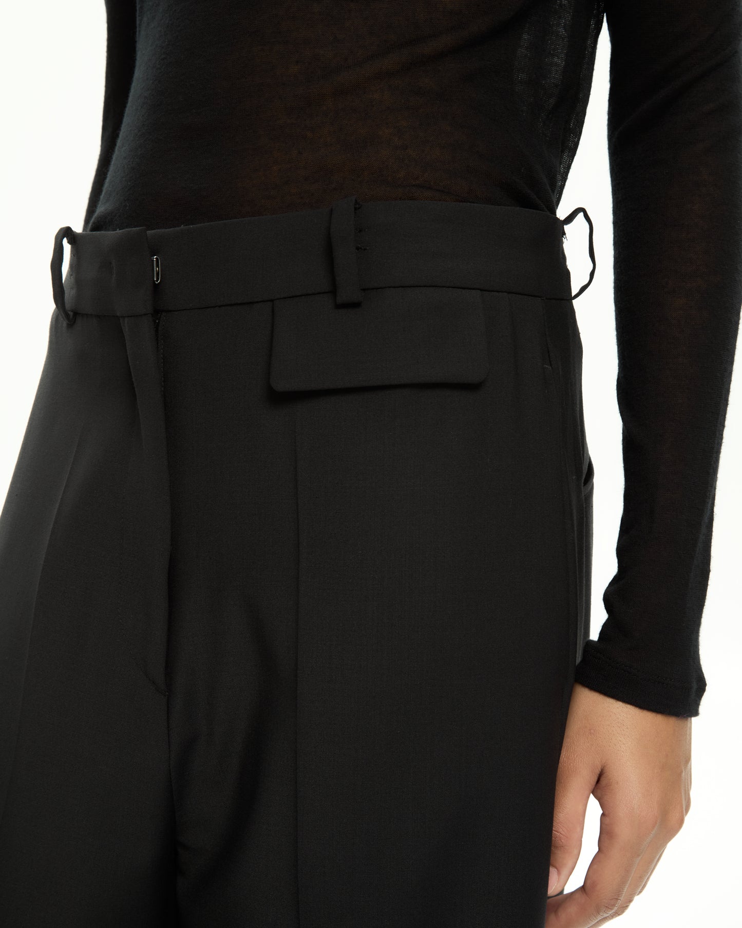 _MALLONI Pantaloni a gamba ampia NERO
