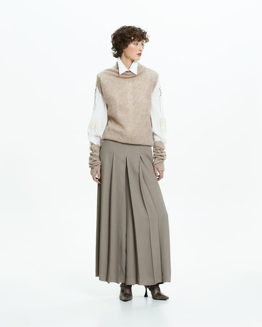 _MALLONI Pantalone palazzo con pieghe TORTORA