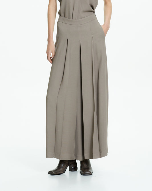 _MALLONI Pantalone palazzo con pieghe TORTORA