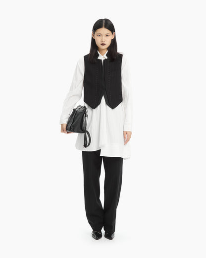 _MALLONI Pantalone gessato NERO