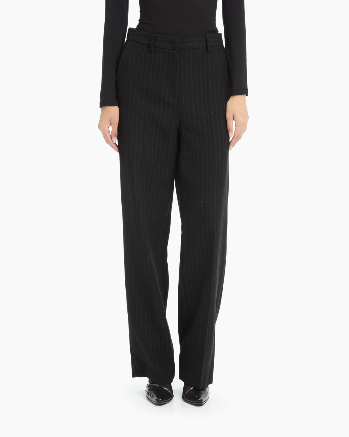 _MALLONI Pantalone gessato NERO