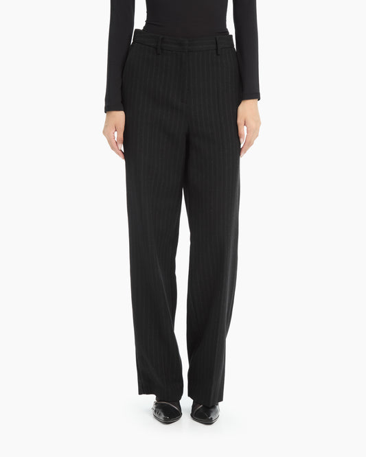 _MALLONI Pantalone gessato NERO