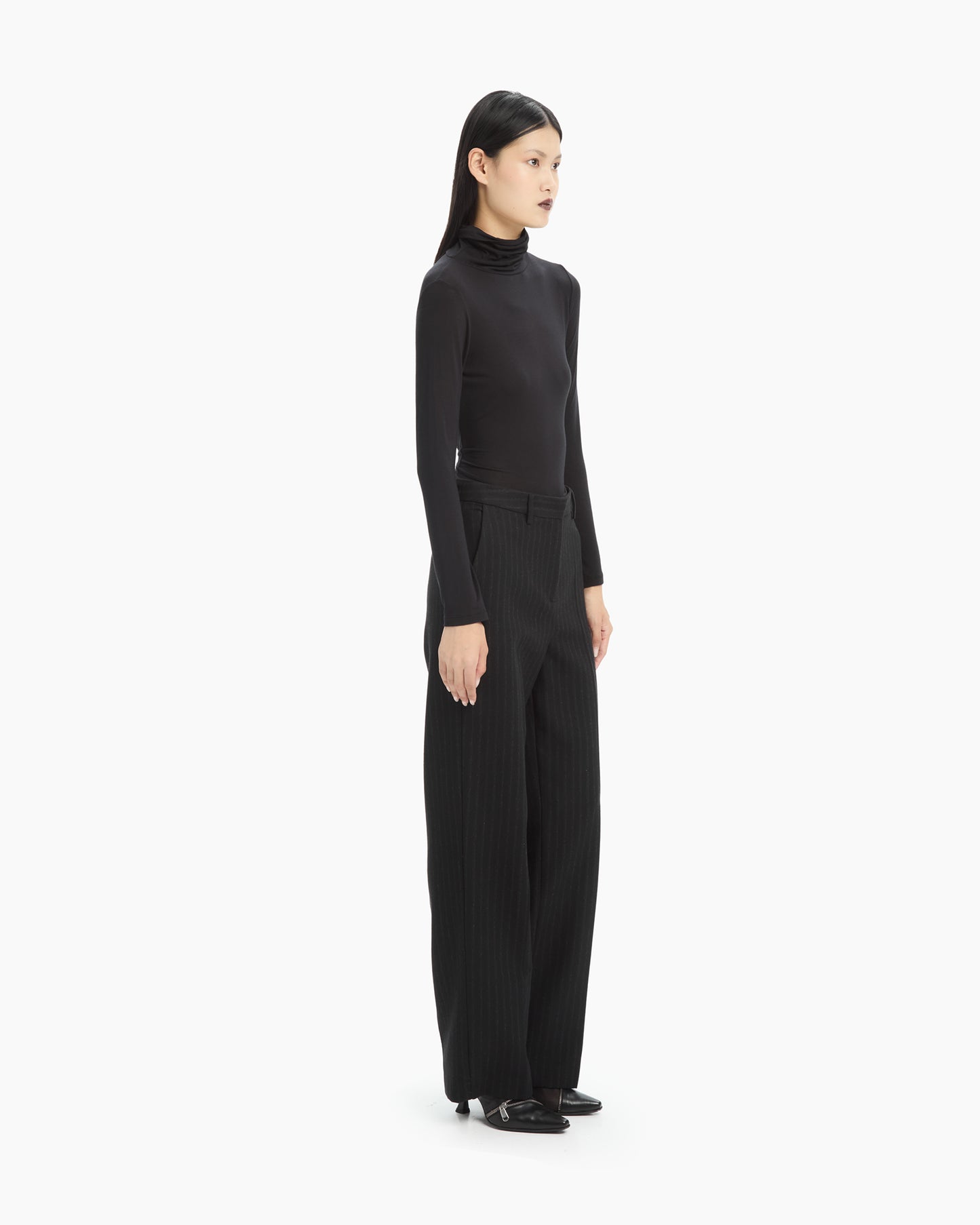 _MALLONI Pantalone gessato NERO