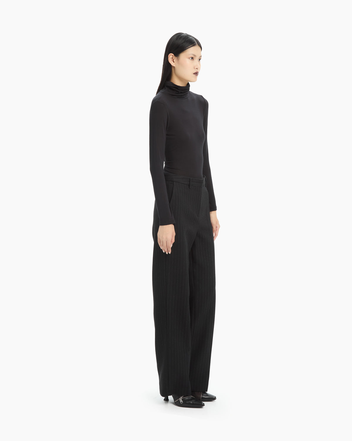 _MALLONI Pantalone gessato NERO