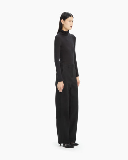 _MALLONI Pantalone gessato NERO