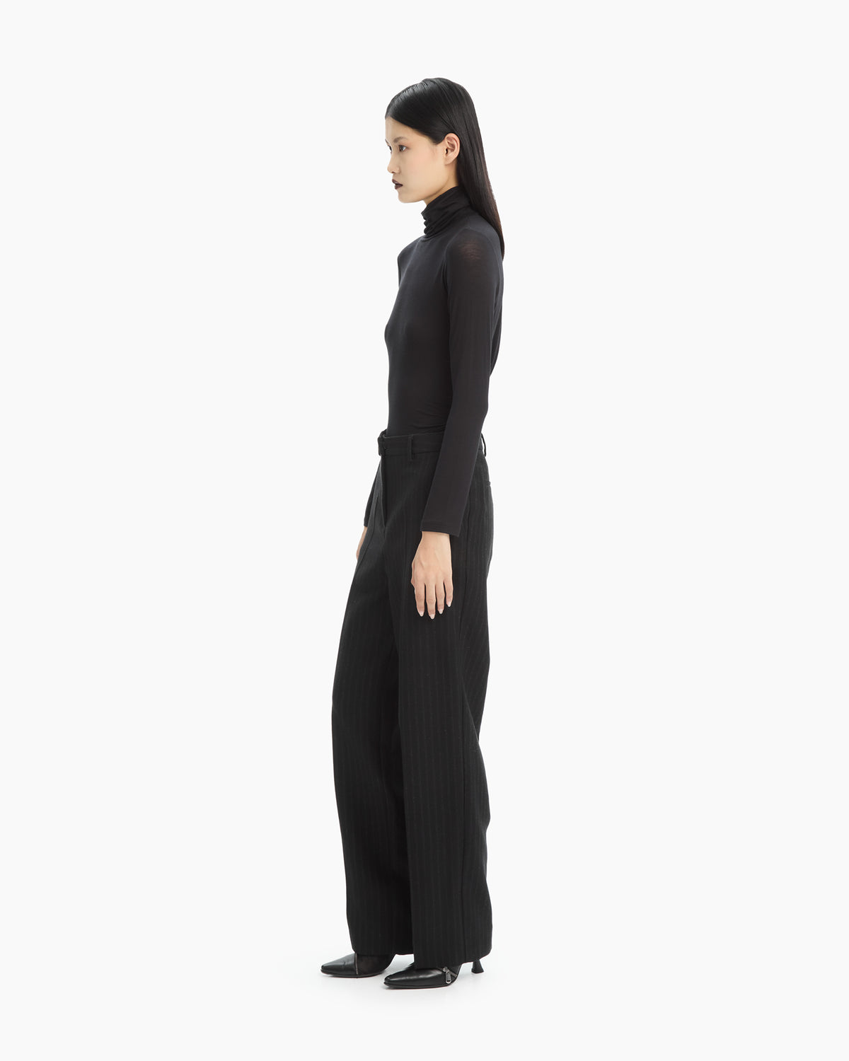 _MALLONI Pantalone gessato NERO