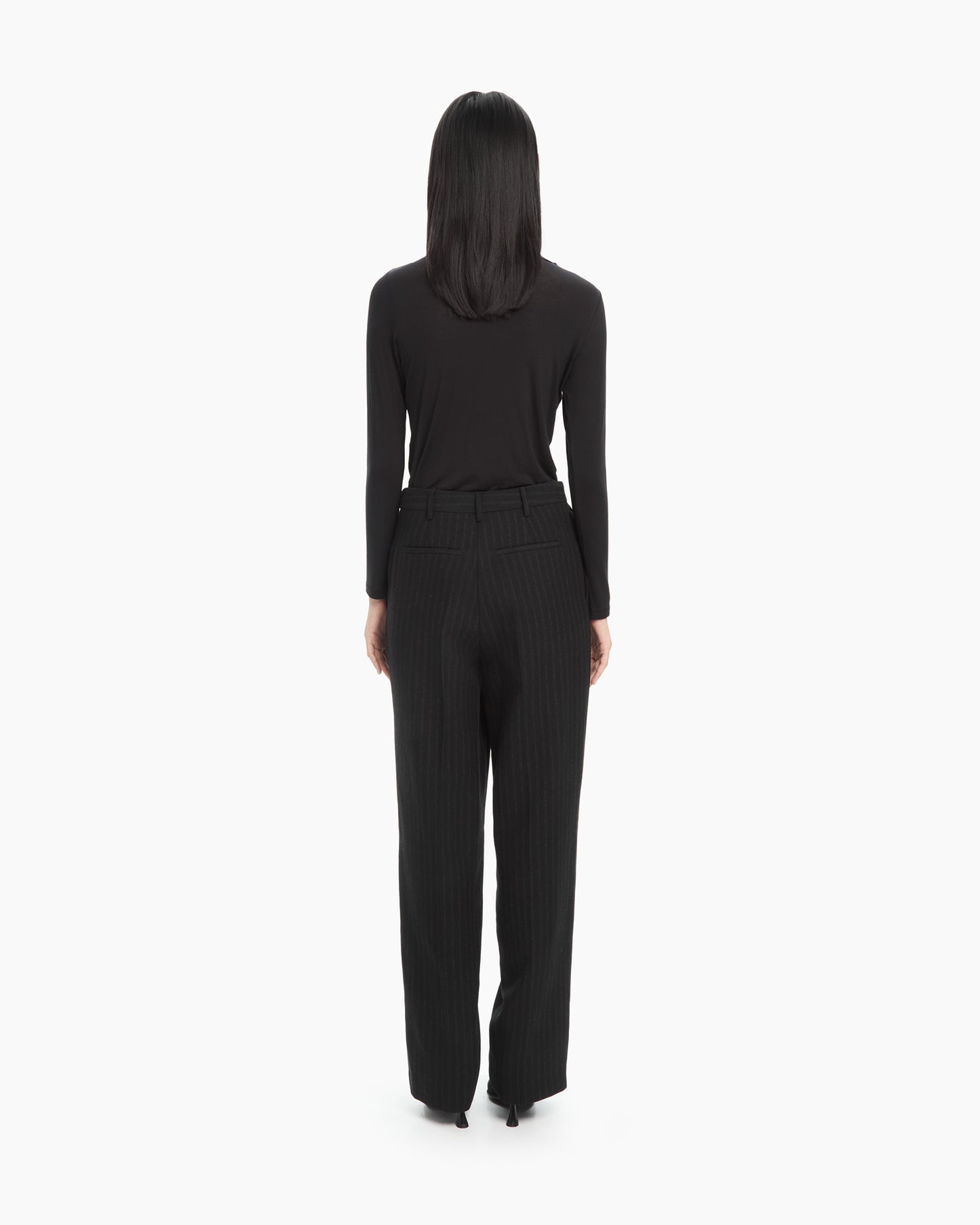 _MALLONI Pantalone gessato NERO