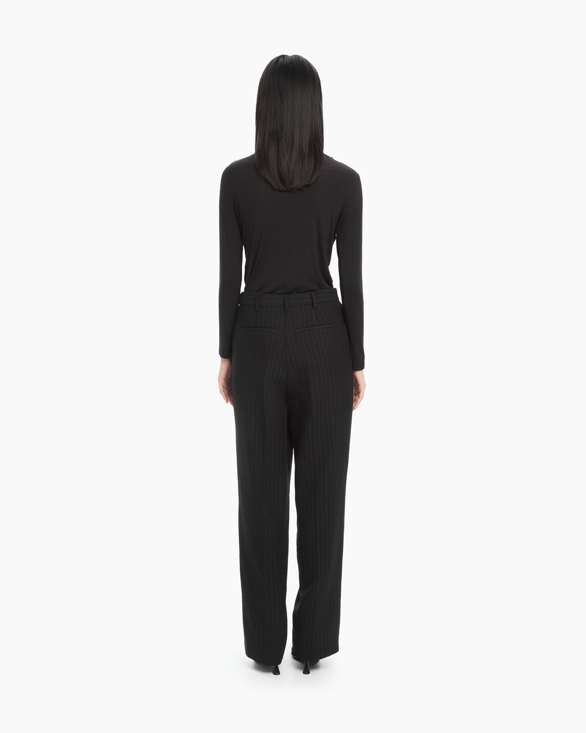 _MALLONI Pantalone gessato NERO
