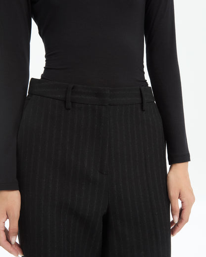 _MALLONI Pantalone gessato NERO