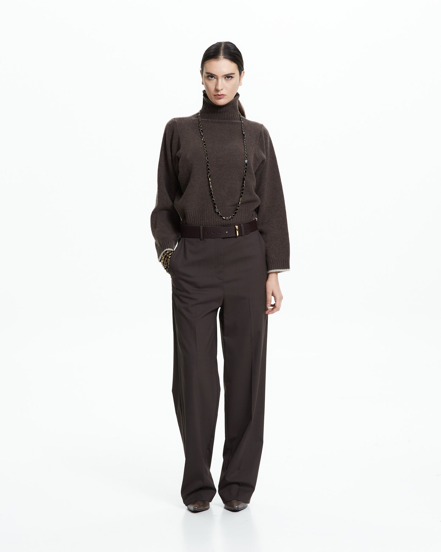 _MALLONI Pantalone sartoriale MARRONE