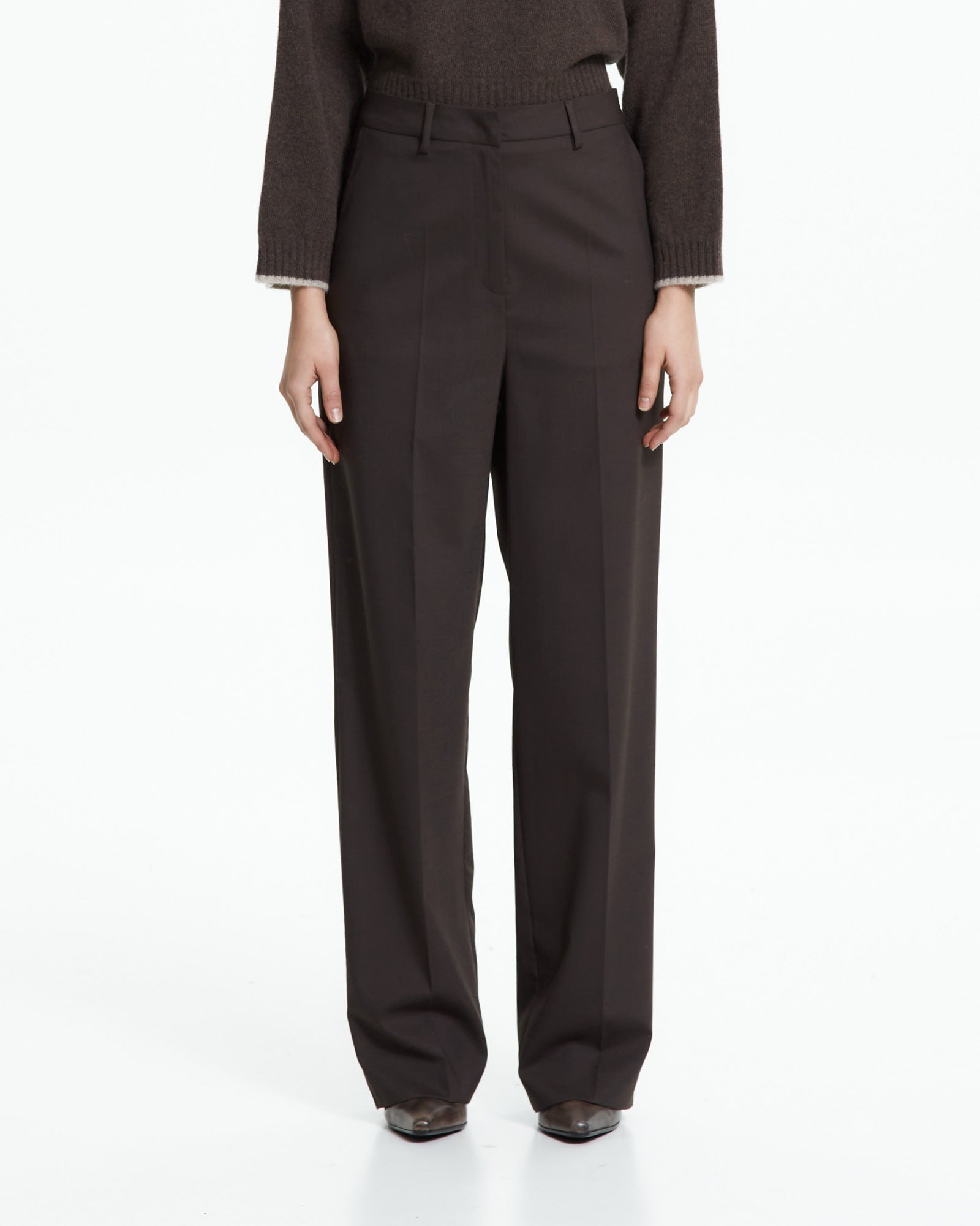 _MALLONI Pantalone sartoriale MARRONE
