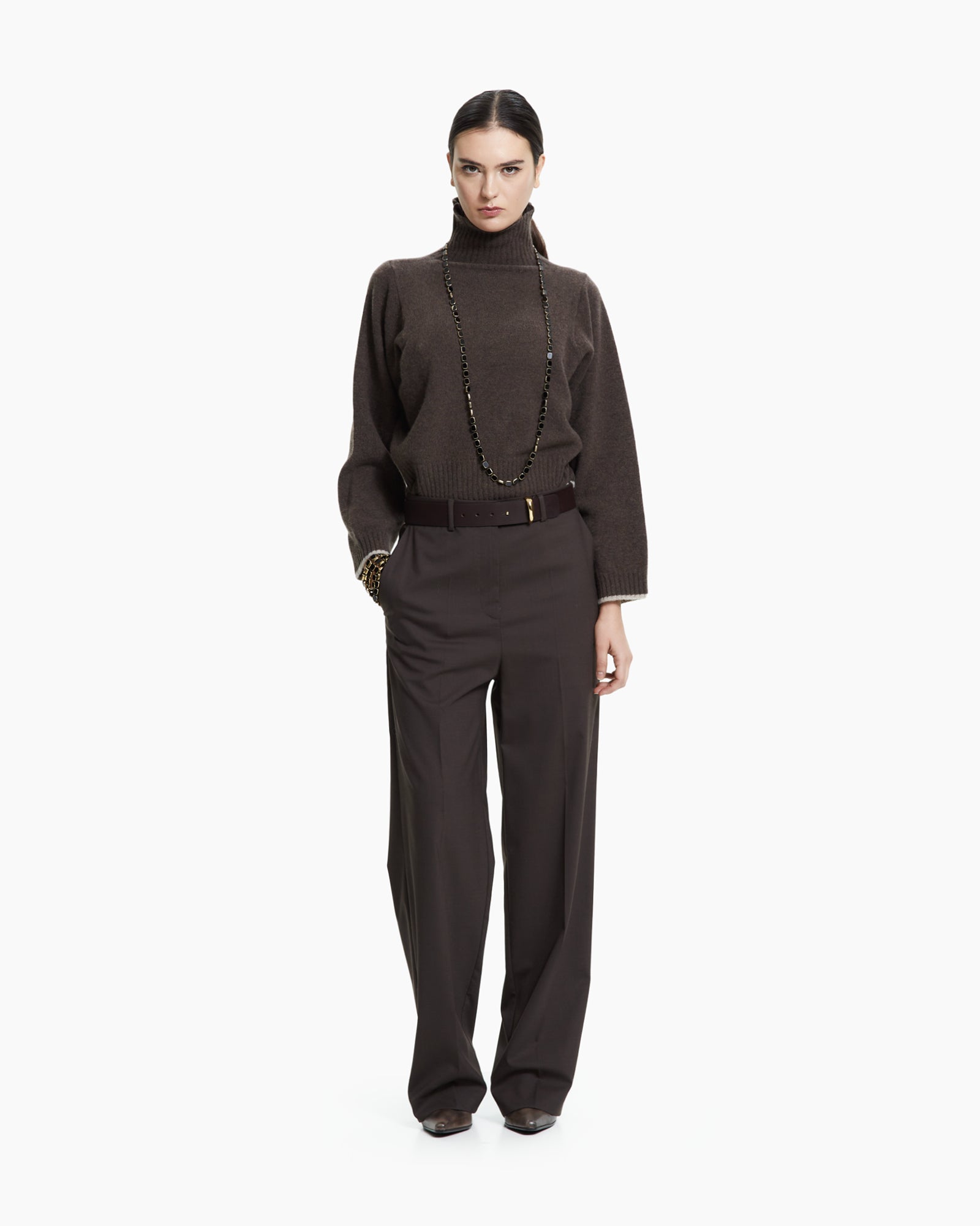 _MALLONI Pantalone sartoriale MARRONE