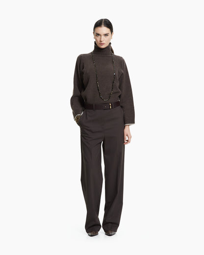 _MALLONI Pantalone sartoriale MARRONE