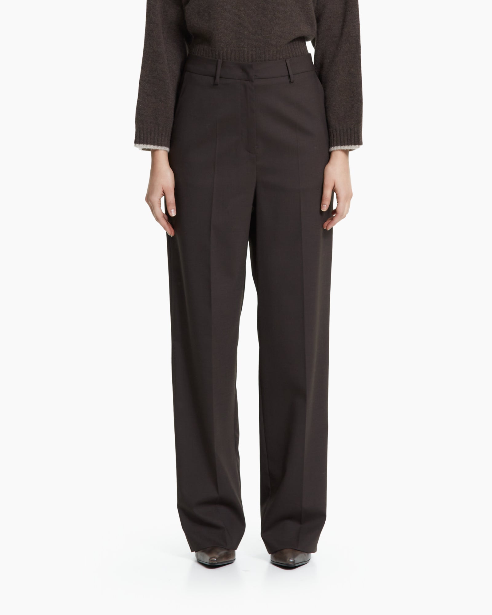 _MALLONI Pantalone sartoriale MARRONE