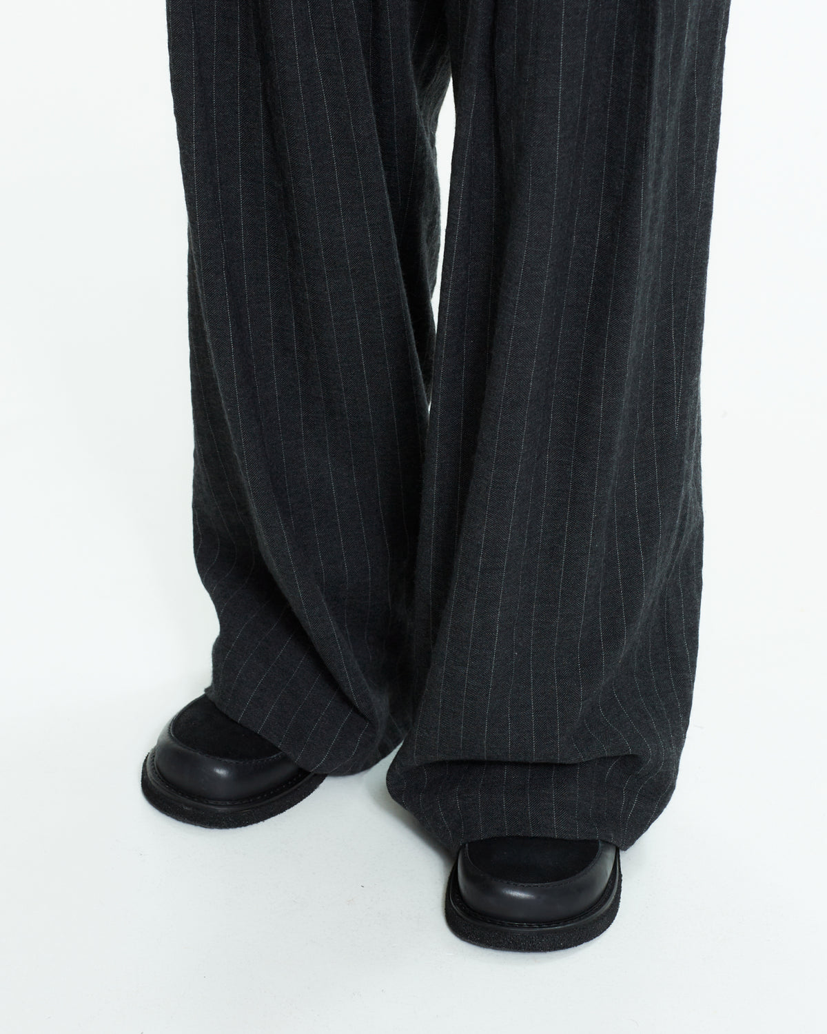 _MALLONI Pantalone gessato a pieghe ampie GRIGIO