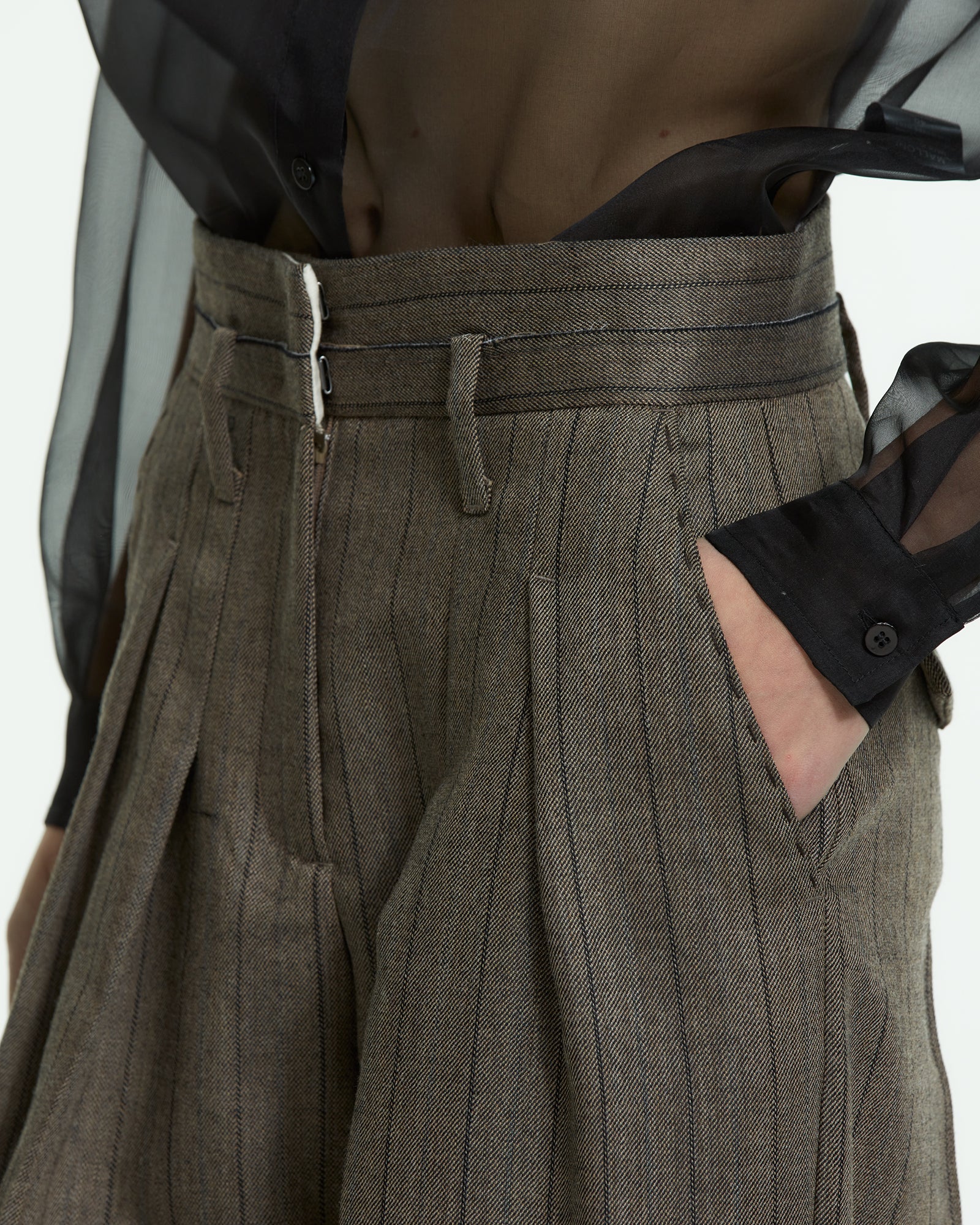 _MALLONI Pantalone gessato GRIGIO