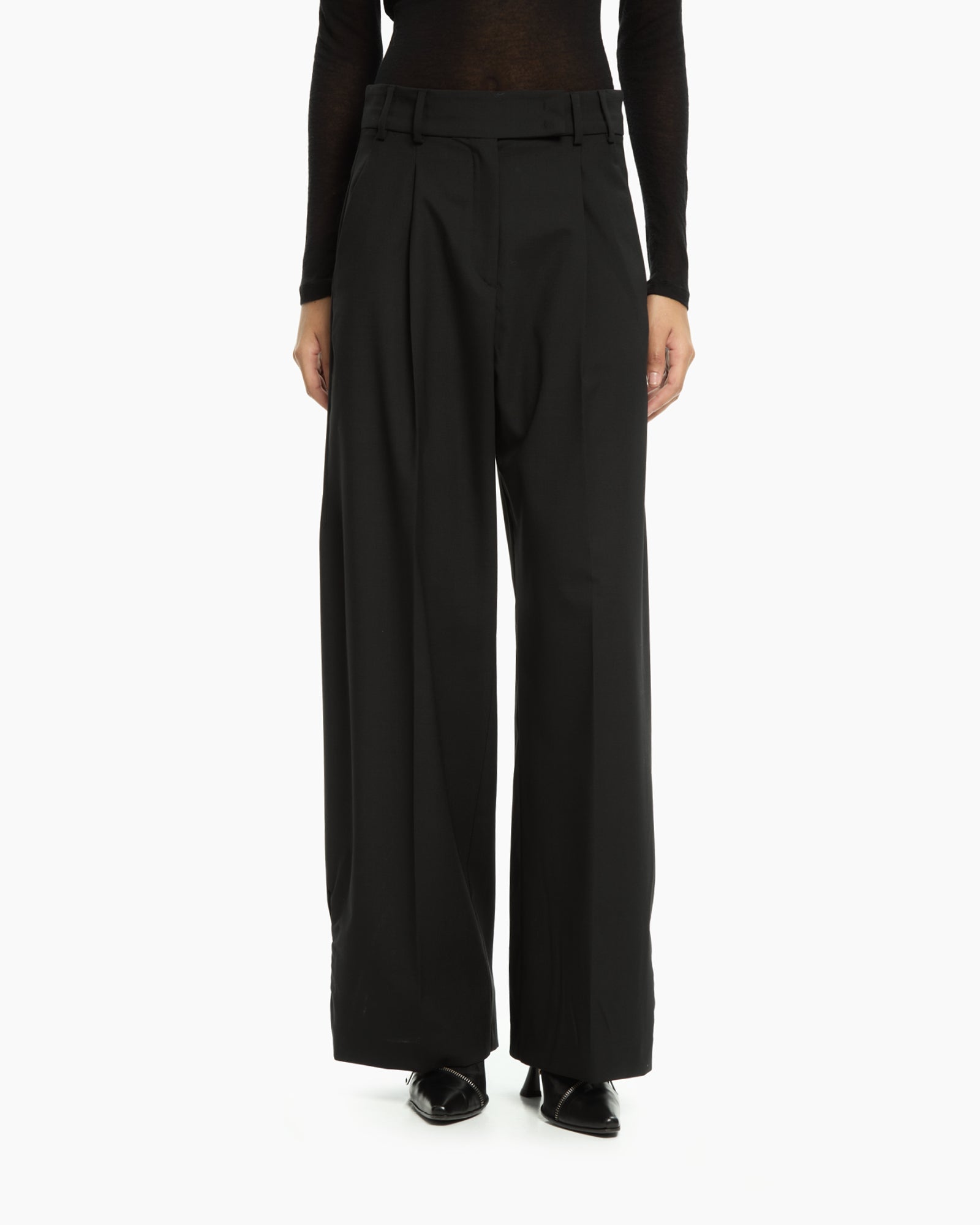 _MALLONI Pantalone wide-leg NERO