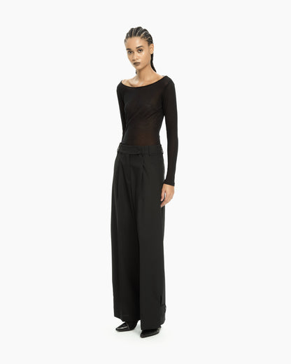 _MALLONI Pantalone wide-leg NERO