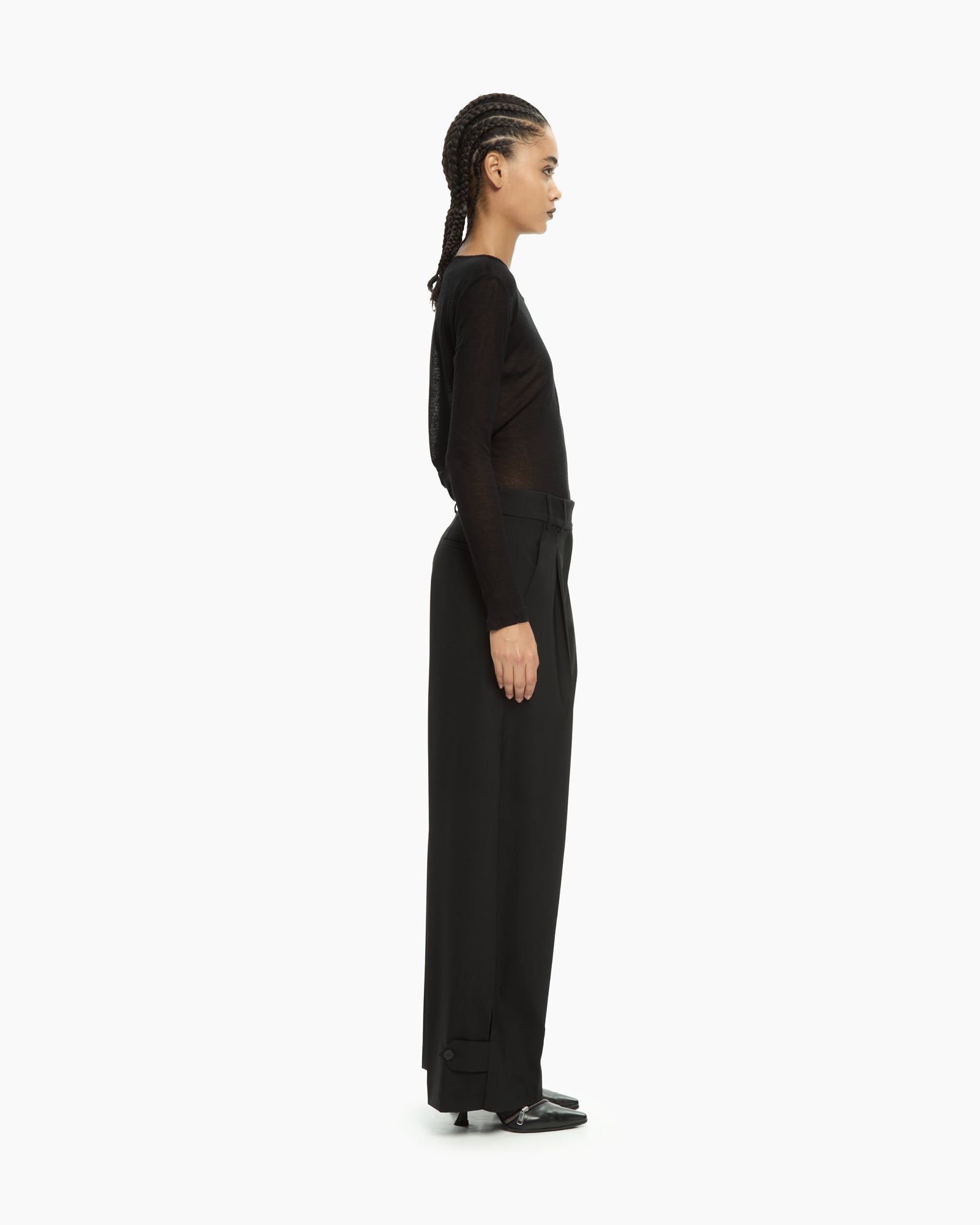 _MALLONI Pantalone wide-leg NERO