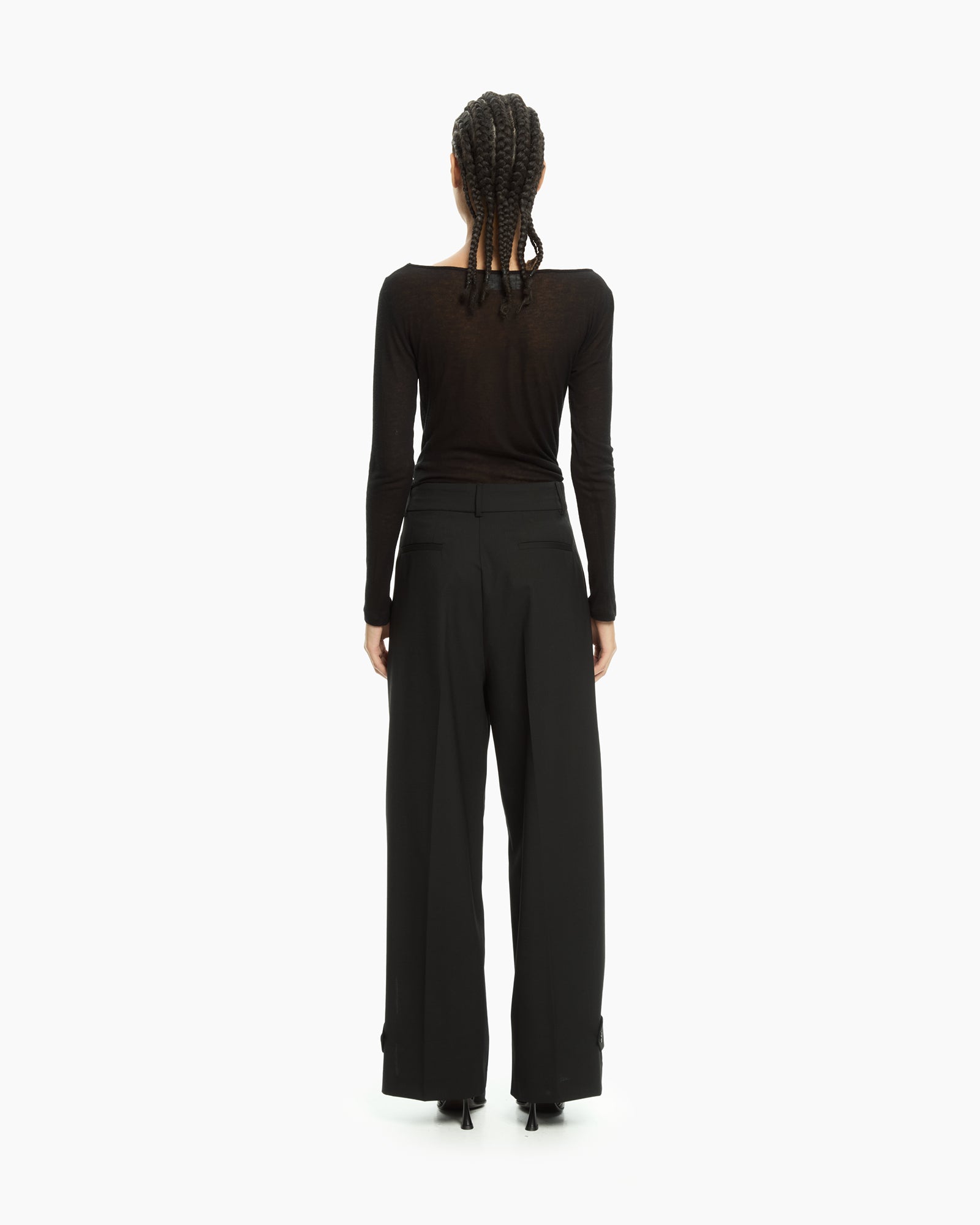 _MALLONI Pantalone wide-leg NERO