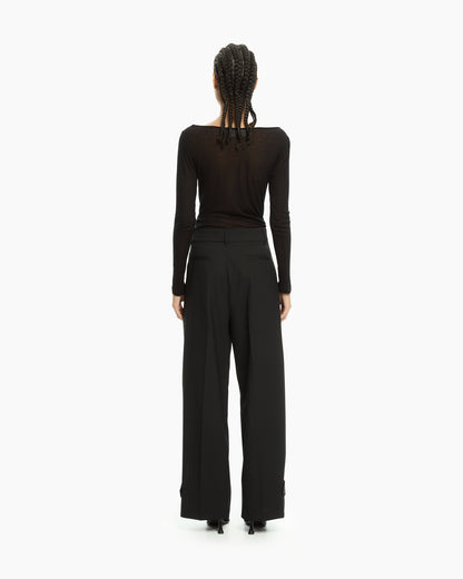 _MALLONI Pantalone wide-leg NERO