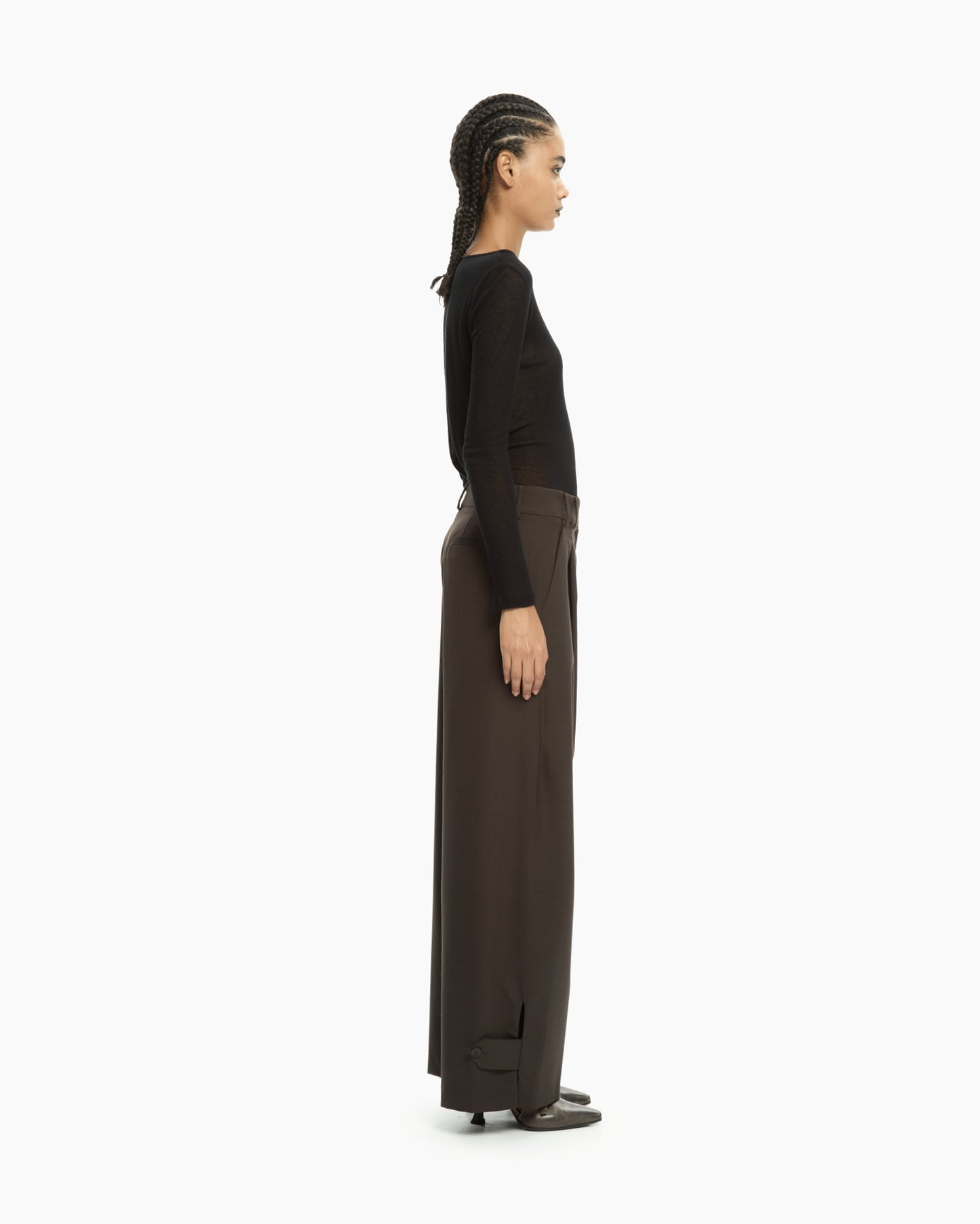 _MALLONI Pantalone wide-leg MARRONE