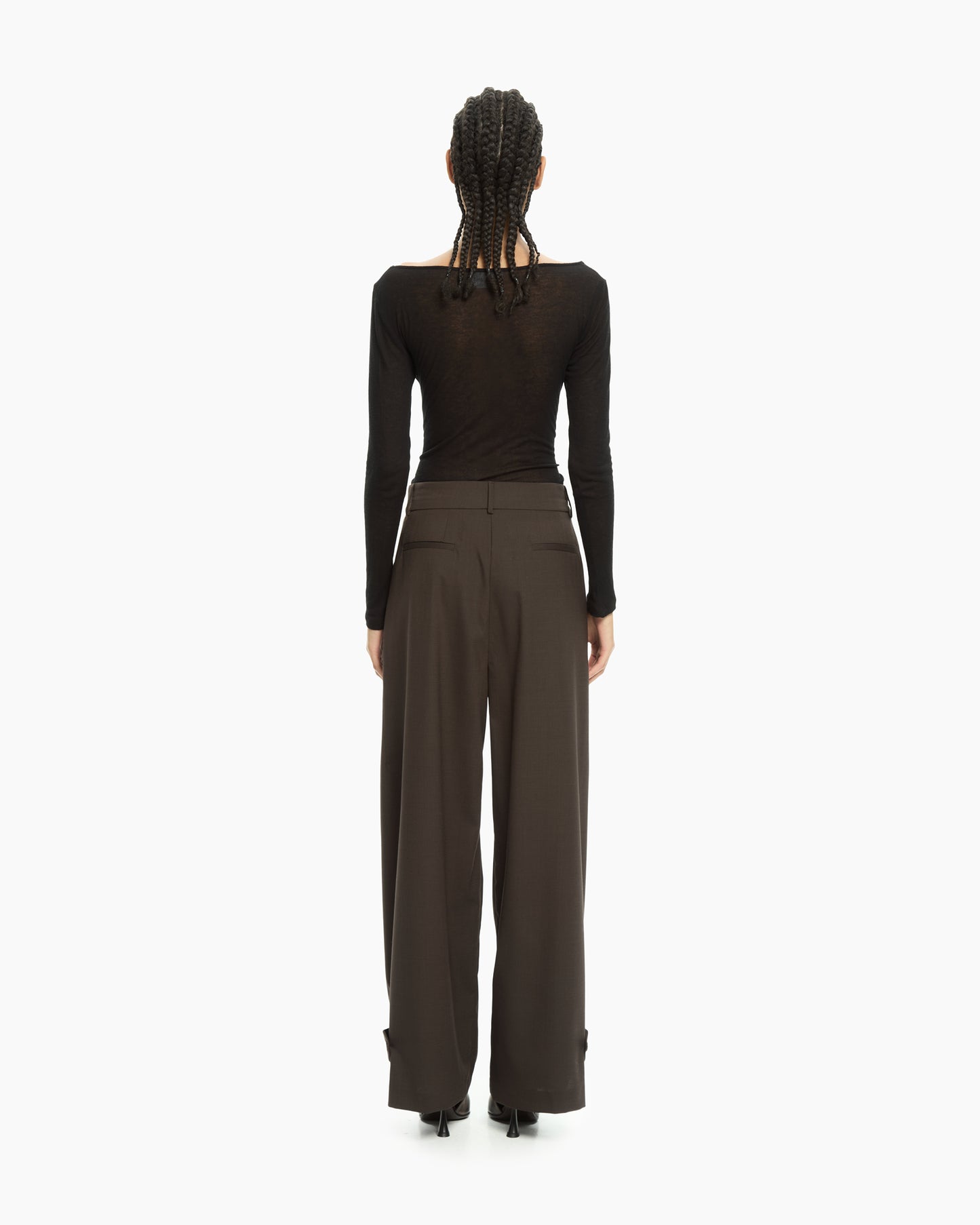 _MALLONI Pantalone wide-leg MARRONE