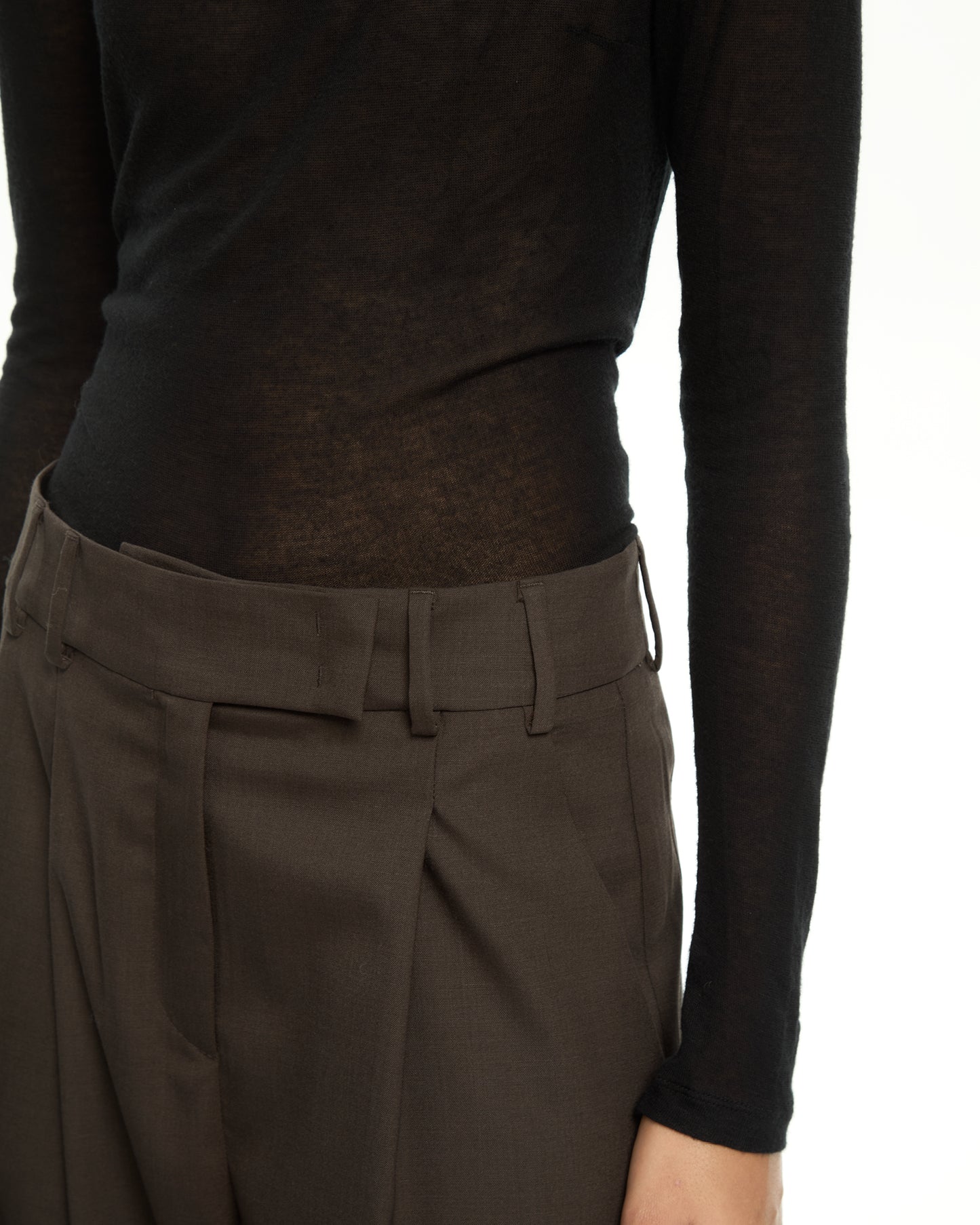 _MALLONI Pantalone wide-leg MARRONE