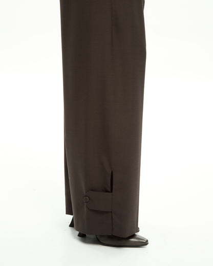 _MALLONI Pantalone wide-leg MARRONE