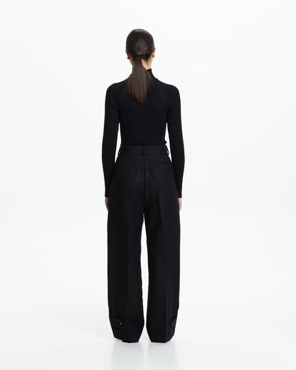 _MALLONI Pantalone palazzo NERO