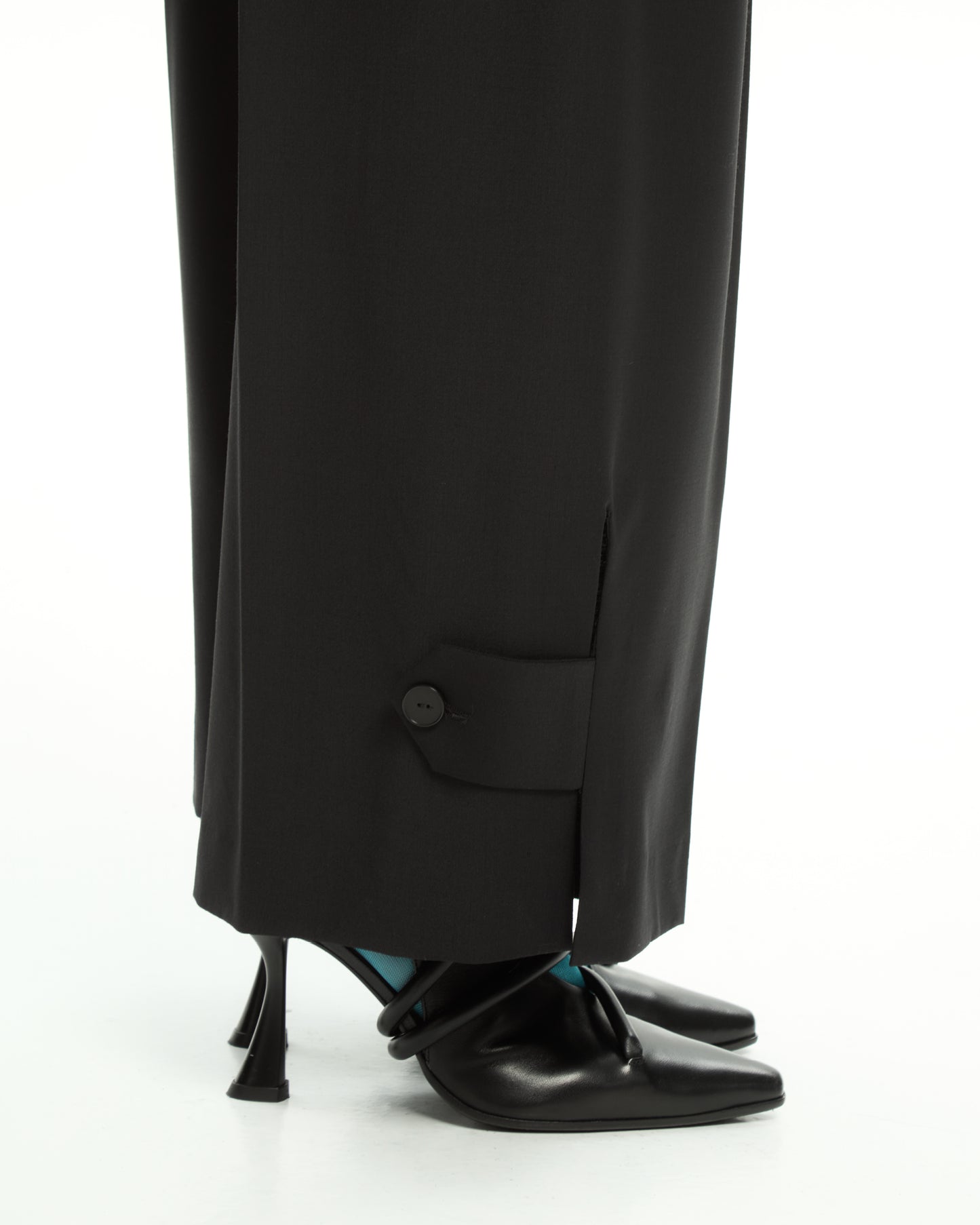 _MALLONI Pantaloni cropped a gamba ampia NERO