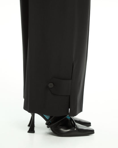 _MALLONI Pantaloni cropped a gamba ampia NERO