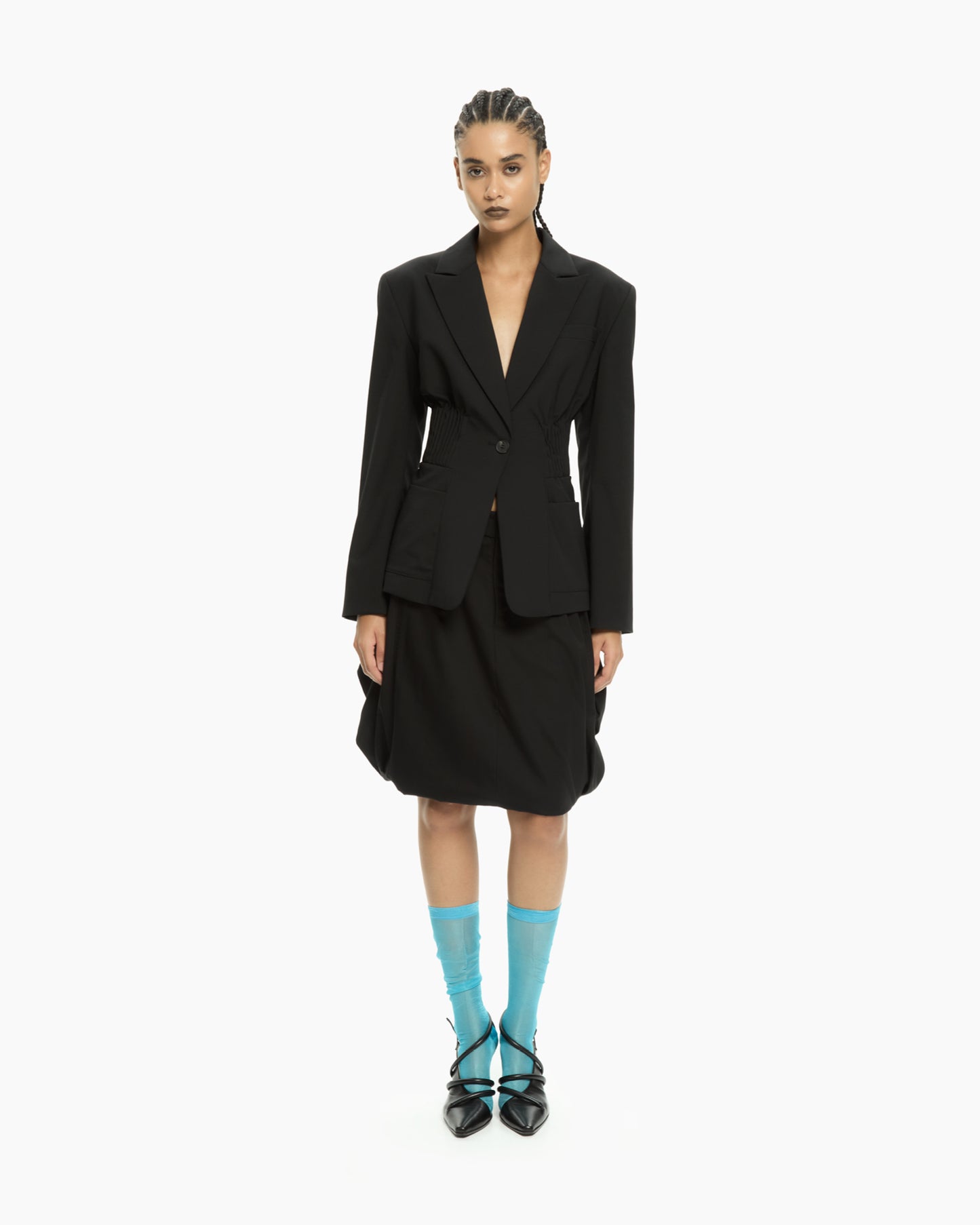 _MALLONI Gonna con vita sartoriale NERO