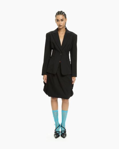_MALLONI Gonna con vita sartoriale NERO