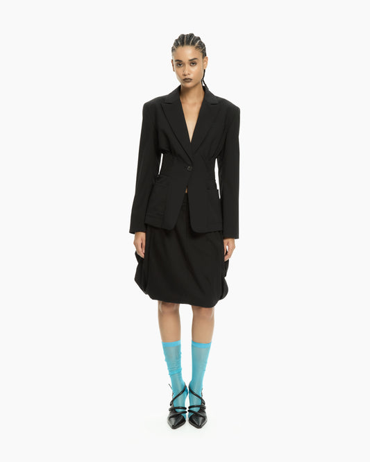 _MALLONI Gonna con vita sartoriale NERO