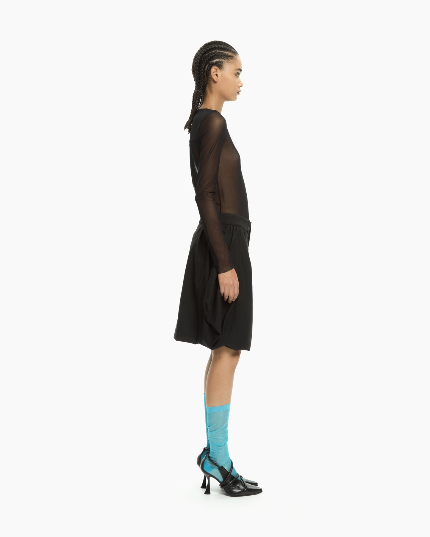 _MALLONI Gonna con vita sartoriale NERO
