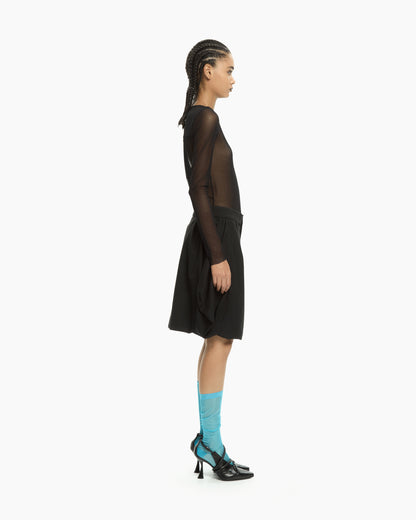 _MALLONI Gonna con vita sartoriale NERO