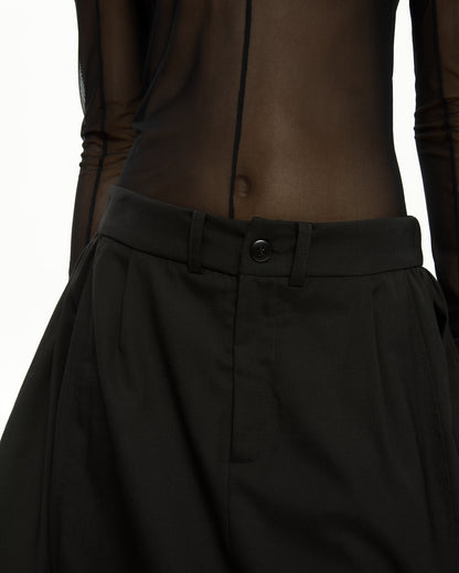 _MALLONI Gonna con vita sartoriale NERO