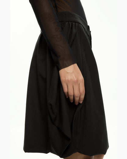 _MALLONI Gonna con vita sartoriale NERO