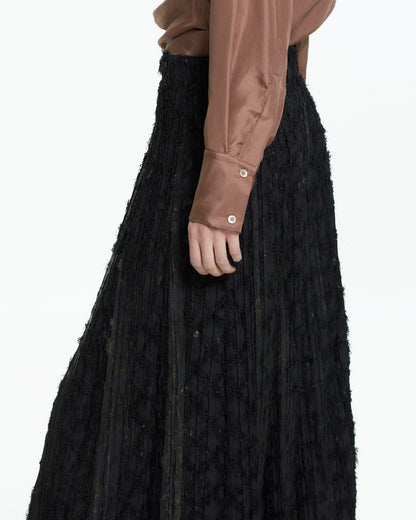 _MALLONI Gonna lunga plissé NERO