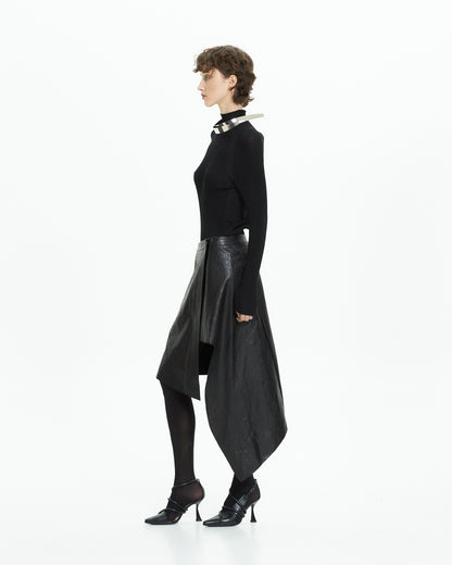 _MALLONI Gonna asimmetrica NERO