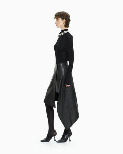 _MALLONI Gonna asimmetrica NERO