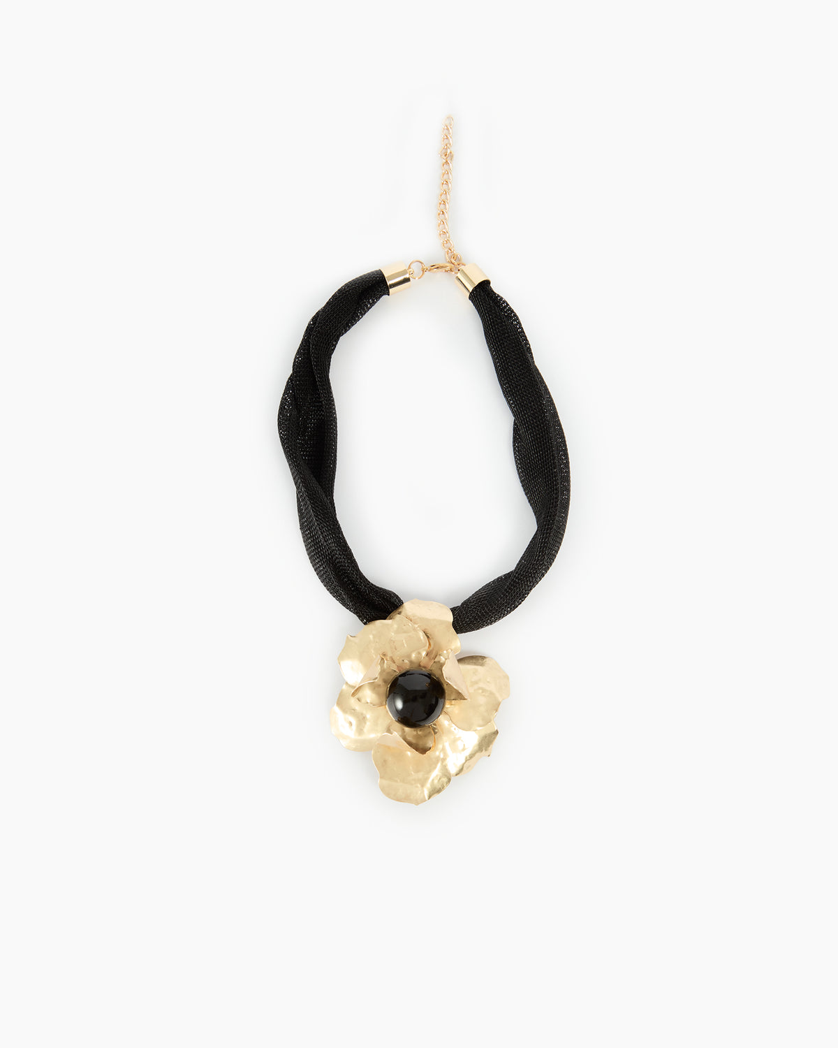 _MALLONI Collana con fiore NERO