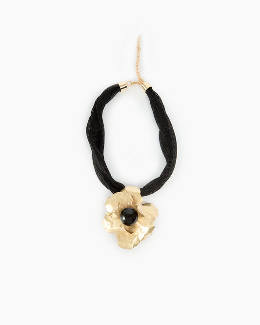 _MALLONI Collana con fiore NERO