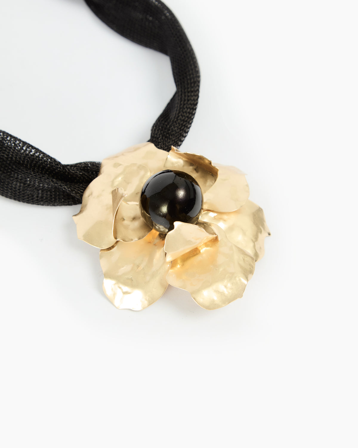 _MALLONI Collana con fiore NERO